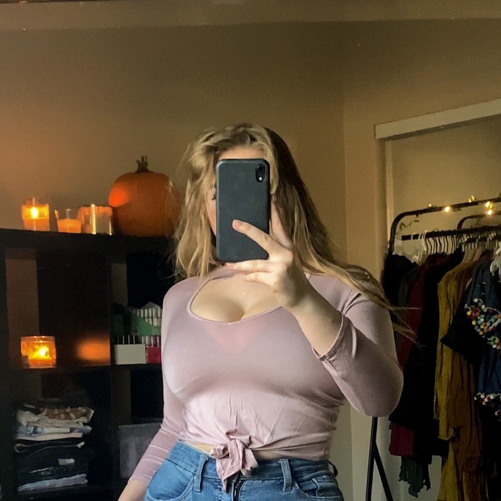 SALE! VNECK, CHOKER STYLE TIE UP CROP TOP